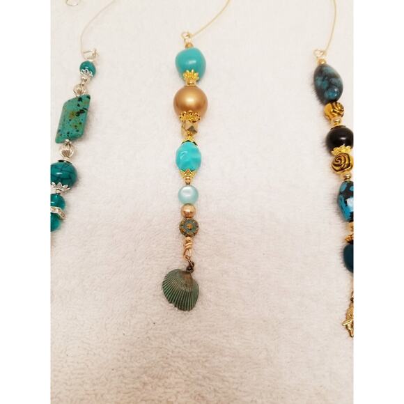 Four turqouis Christmas icicle ornaments c14 - Picture 4 of 9